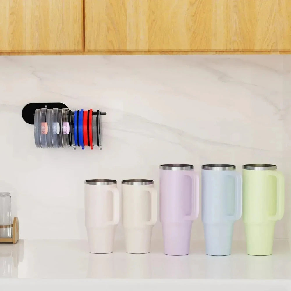 Adhesive Tumbler Lid Organizer